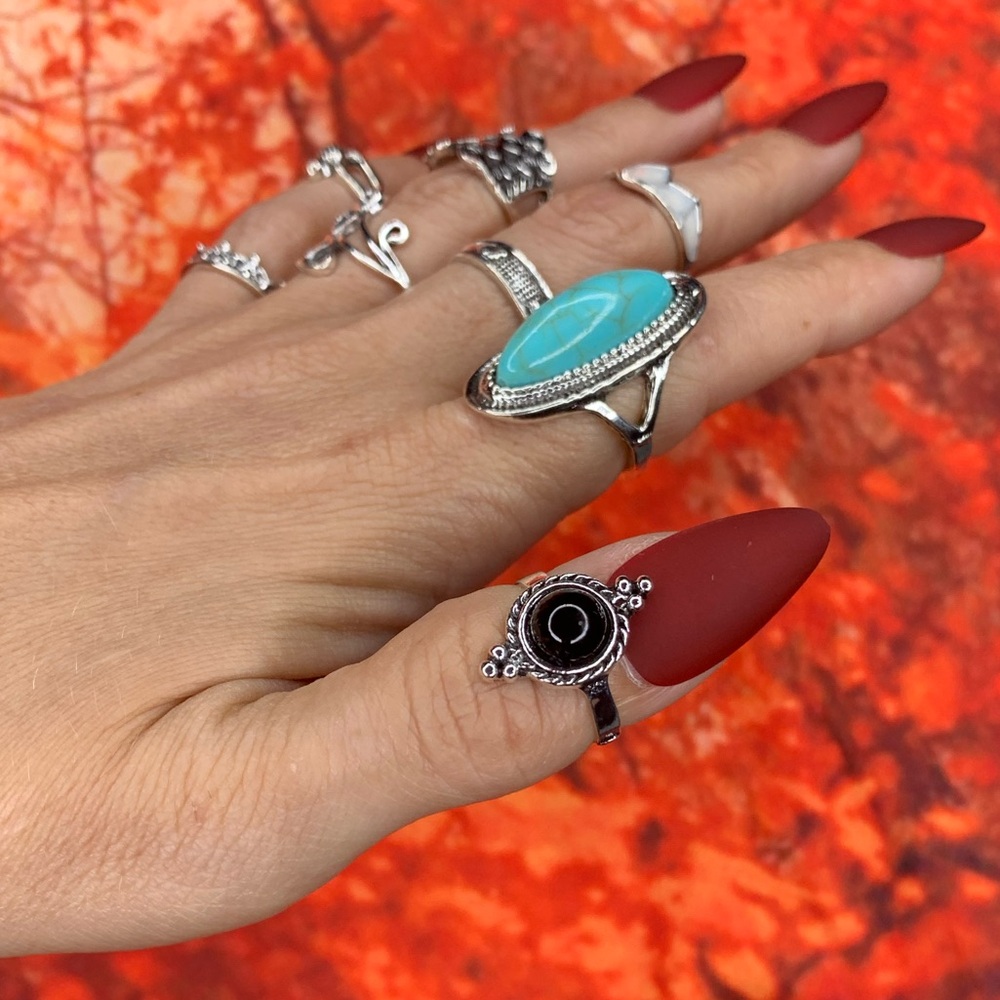 3/$10 NEW Boho Style Rings & MIDI Rings Design Mix / silver tone Bundle NWOT - Picture 3 of 6
